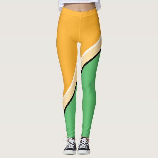 Leggings Diagonale orange, verte, jaune (Devant)