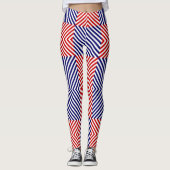 Leggings Diagonale Rouge Et Bleue (Devant)