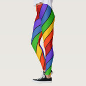 Leggings Diagonale striée arc-en-ciel (Gauche)