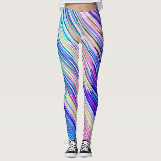 Leggings Diagonales multicolores colorées (Devant)