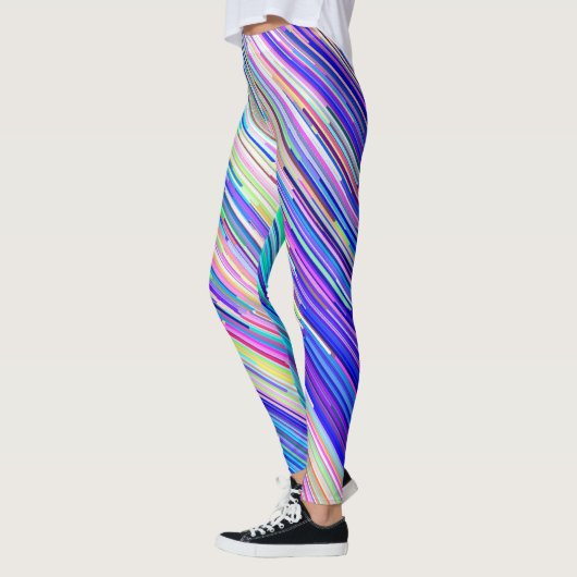 Leggings Diagonales multicolores colorées (Gauche)