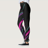 Leggings Diagonales - rose, violet, bleu et noir (Gauche)