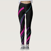 Leggings Diagonales - rose, violet, bleu et noir (Devant)