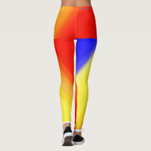Leggings diagonaux rouges jaunes bleus