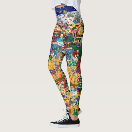 Leggings Diagramme cosmique Mandala pour la méditation (Gauche)