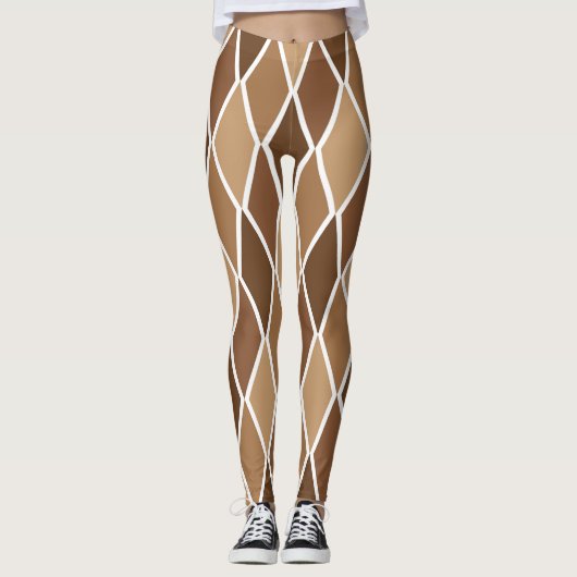 Leggings Diamant à motifs de losanges Brown de harlequin de (Devant)