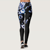 Leggings Diamant bleu moderne mode Modèle noir (Dos)