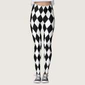Leggings Diamant gothique de bouffon noir et blanc (Devant)