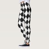 Leggings Diamant noir et blanc jester gothique (Gauche)