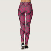 Leggings Diamant rose chaud Motif de mosaïque moderne (Dos)