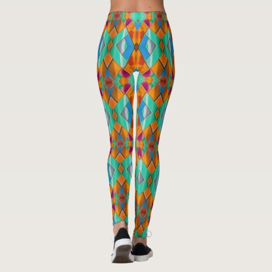 Leggings Diamants Arlequins Modernes - Gras Lumineux (Dos)