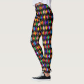 Leggings Diamants Harlequin Colorés Design Noir (Gauche)