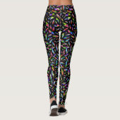 Leggings Diamants multicolores sur fond noir (Dos)
