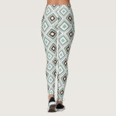 Leggings Diamants rétro Turquoise Brown (Dos)