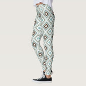 Leggings Diamants rétro Turquoise Brown (Gauche)