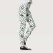 Leggings Diamants rétro Turquoise Brown (Droite)