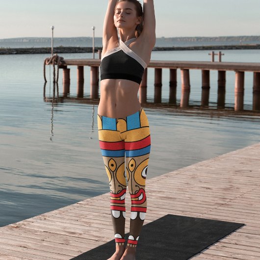 Leggings dieu tiki hawaïen