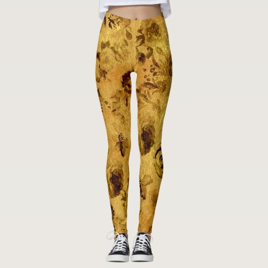Leggings Différentes Roses à l'Aquarelle (Devant)