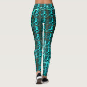 Leggings Différents bleu clair, différents rayés verticaux (Dos)