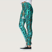 Leggings Différents bleu clair, différents rayés verticaux (Gauche)