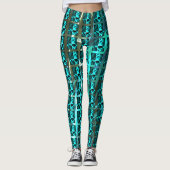 Leggings Différents bleu clair, différents rayés verticaux (Devant)