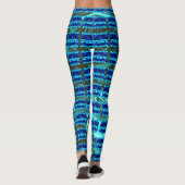 Leggings Différents bleus, différents rayés ou formes (Dos)