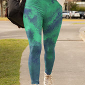 Leggings Diffusion Abstraite bleue verte