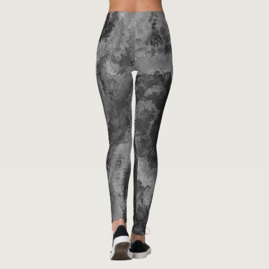 Leggings Diffusion gris Abstraite (Dos)