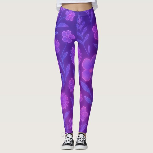 Leggings Digital Bloom Future Pattern | Floral Futuriste (Devant)