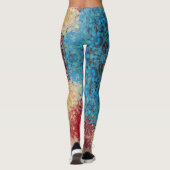 Leggings Digital Mandala bleu rouge et jaune (Dos)