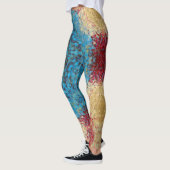 Leggings Digital Mandala bleu rouge et jaune (Gauche)