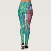 Leggings Digital Mandala rouge vert et bleu (Dos)
