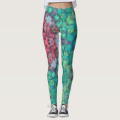 Leggings Digital Mandala rouge vert et bleu (Devant)