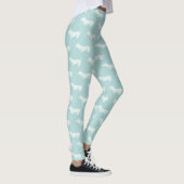 Leggings d'impression bleu et blanc clair (Droite)