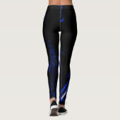 leggings d'impression bleu Zips (Dos)