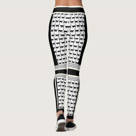 Leggings d'impression chic noir et blanc (Dos)