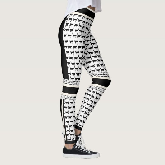 Leggings d'impression chic noir et blanc (Droite)