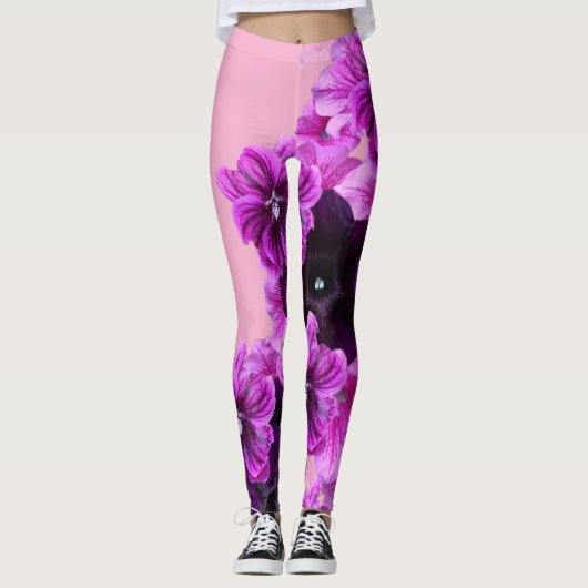 Leggings d'impression florale-Élégant et élégant (Devant)