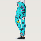 Leggings d'impression florale et cardiaque (Gauche)