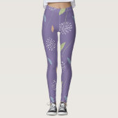 Leggings d'impression florale violet sans couture (Devant)