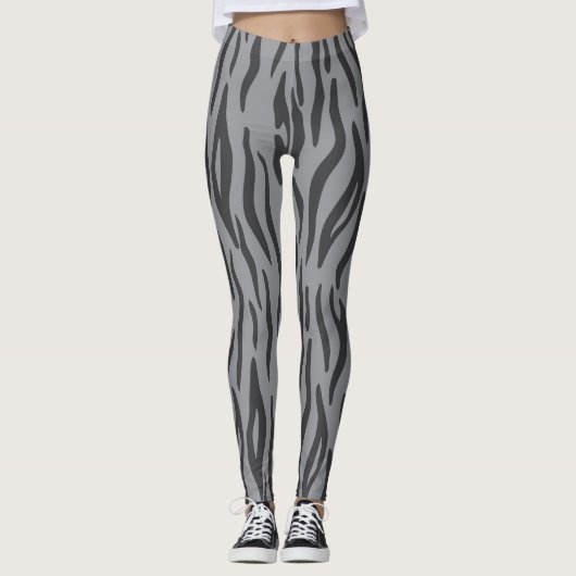 Leggings d'impression Heather Grey Zebra (Devant)