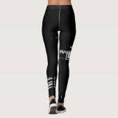 Leggings d'impression numérique en noir et blanc (Dos)