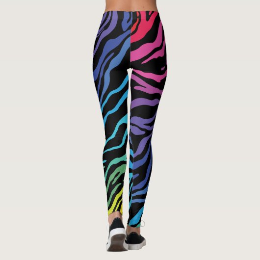 Leggings d'impression Rainbow Zebra (Dos)