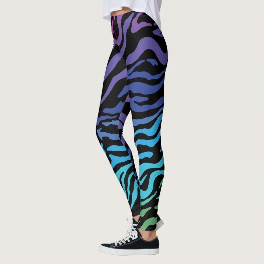 Leggings d'impression Rainbow Zebra (Gauche)