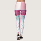 Leggings d'impression rose et cyan rétro vibrants (Dos)