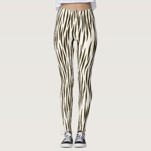 Leggings d'impression Zebra pour femmes (Devant)