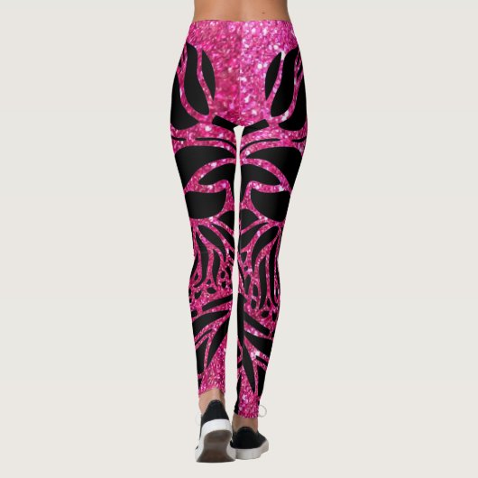 Leggings d'impression Zebra Rose Hot Funky (Dos)