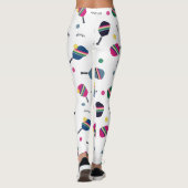 Leggings Dink ! Pickleball Amusant Vibrant Bleu Vert Jaune  (Dos)