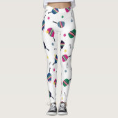 Leggings Dink ! Pickleball Amusant Vibrant Bleu Vert Jaune  (Devant)