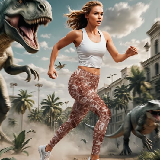 Leggings Dino Dig brown